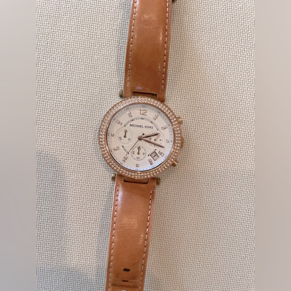 Michael Kors 38mm Leather Band Watch